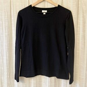 J. Crew Cotton Teddie Sweater L Black 100% Cotton